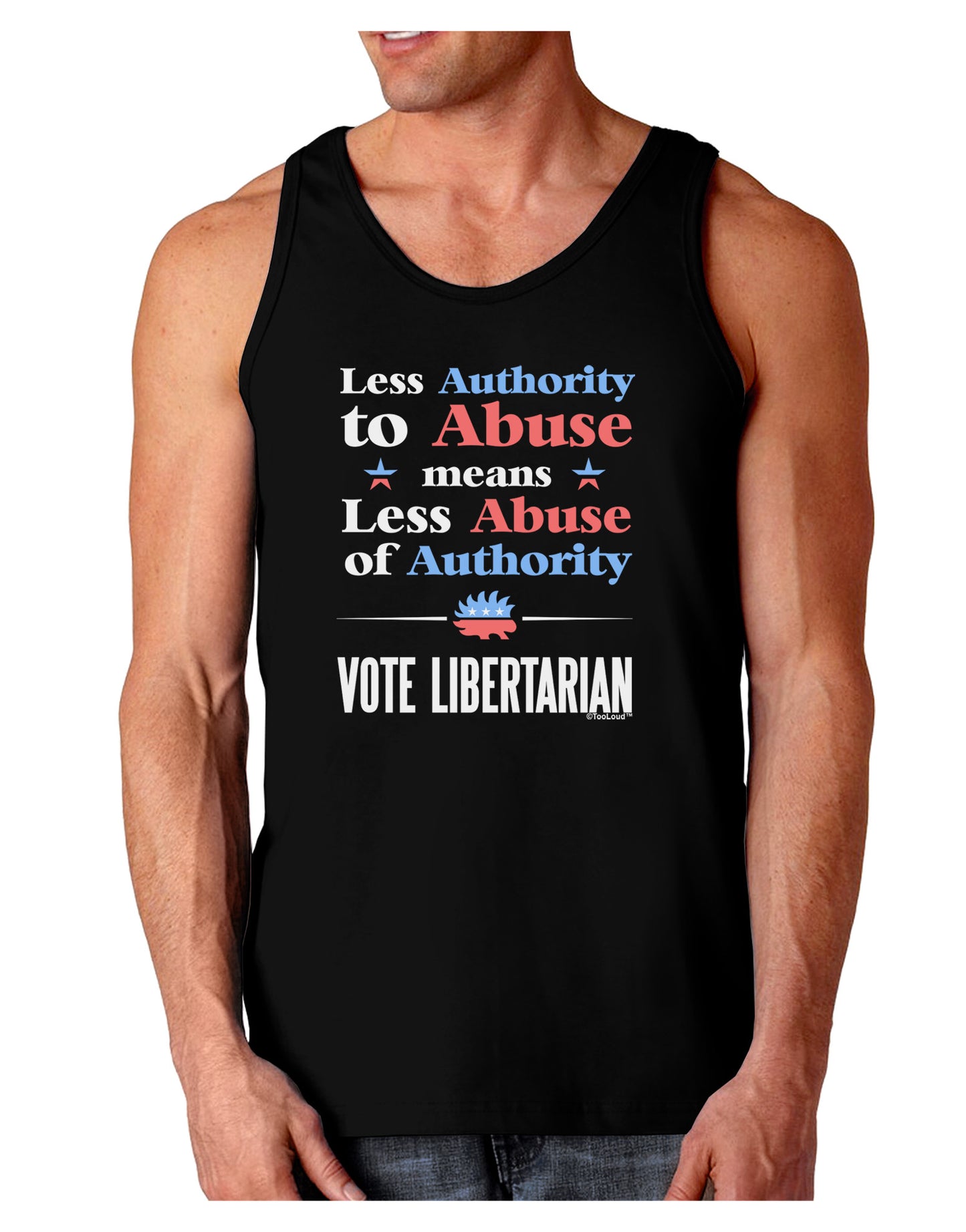 Libertarian Against Authority Abuse Dark Loose Tank Top-Mens Loose Tank Top-TooLoud-Black-Small-Davson Sales