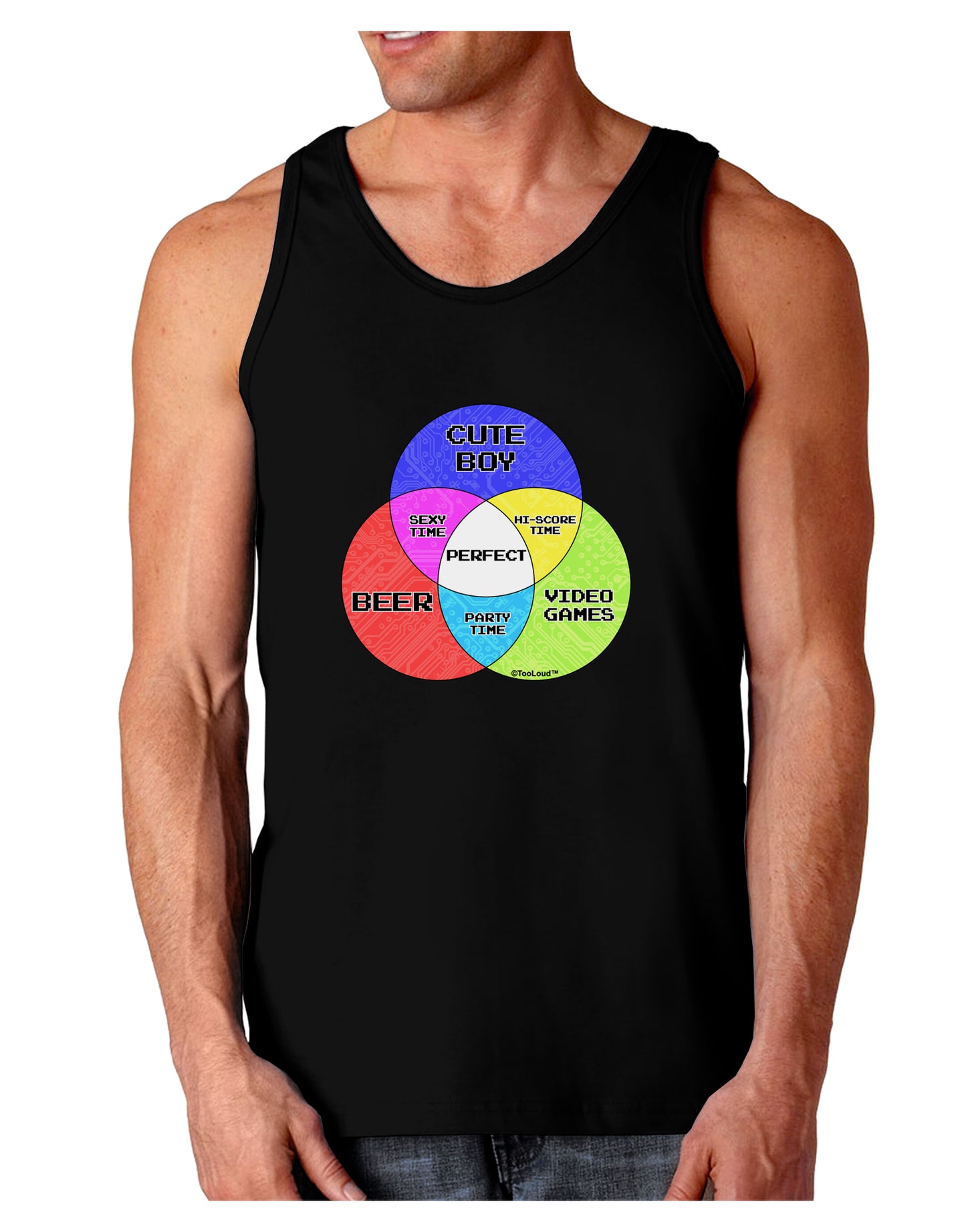 Beer Boy and Games Diagram Dark Loose Tank Top-Mens Loose Tank Top-TooLoud-Black-Small-Davson Sales