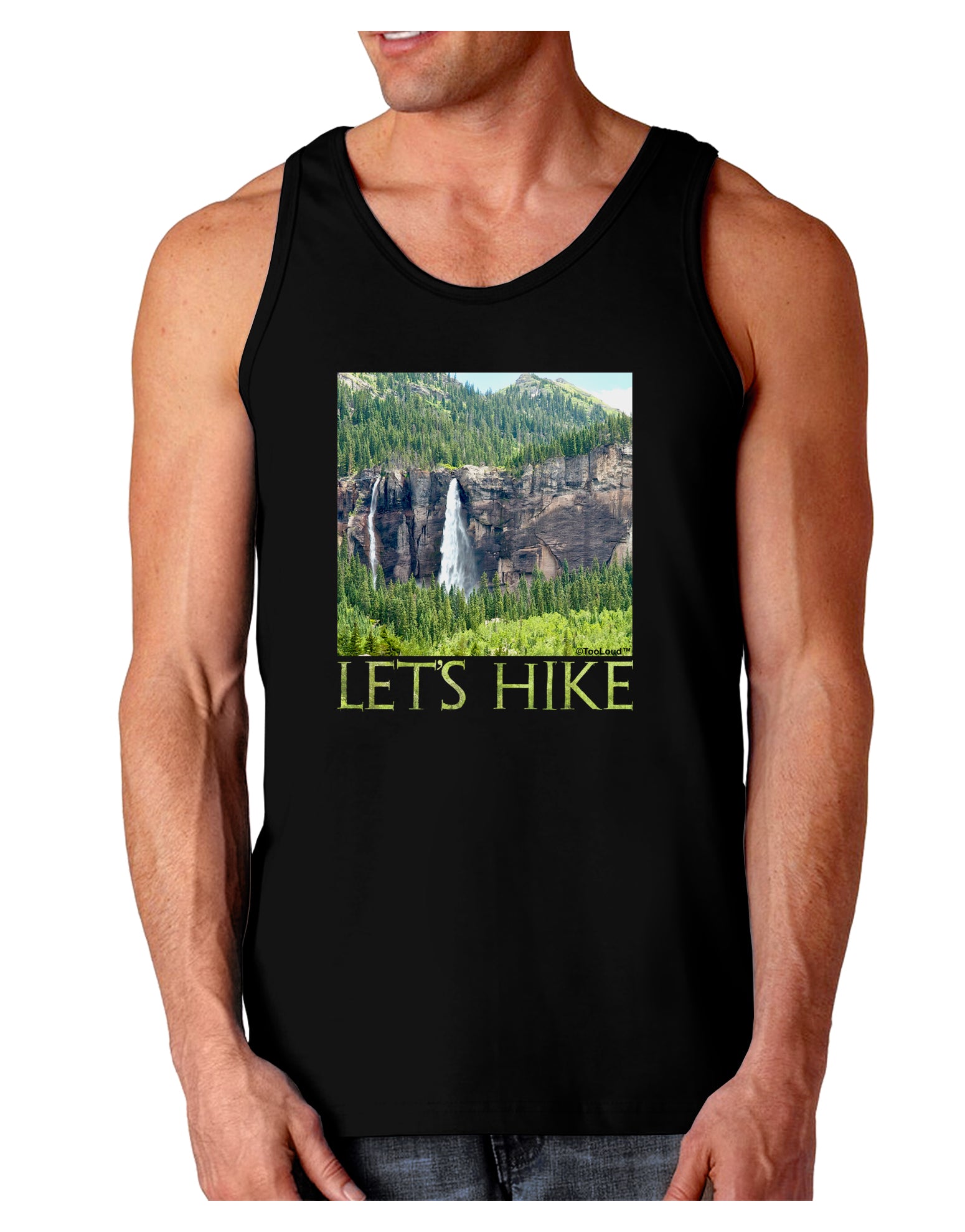 Beautiful Cliffs - Lets Hike Dark Loose Tank Top by-Mens Loose Tank Top-TooLoud-Black-Small-Davson Sales