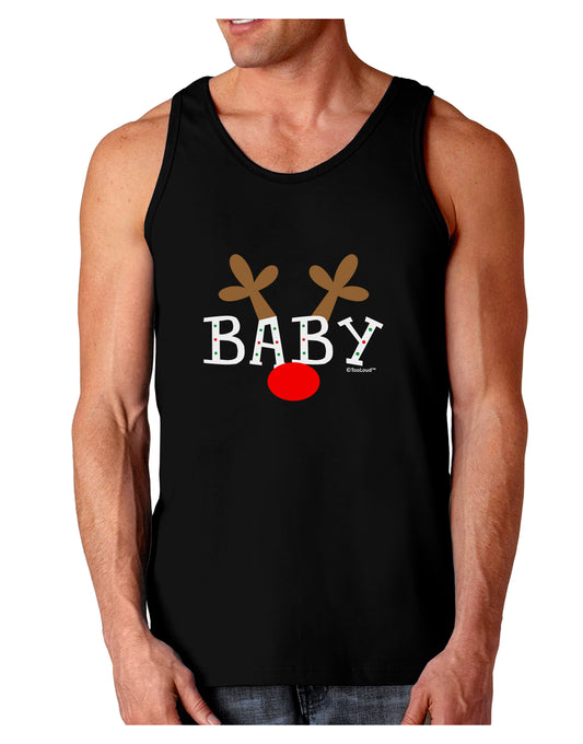 Matching Family Christmas Design - Reindeer - Baby Dark Loose Tank Top by TooLoud-Mens Loose Tank Top-TooLoud-Black-Small-Davson Sales