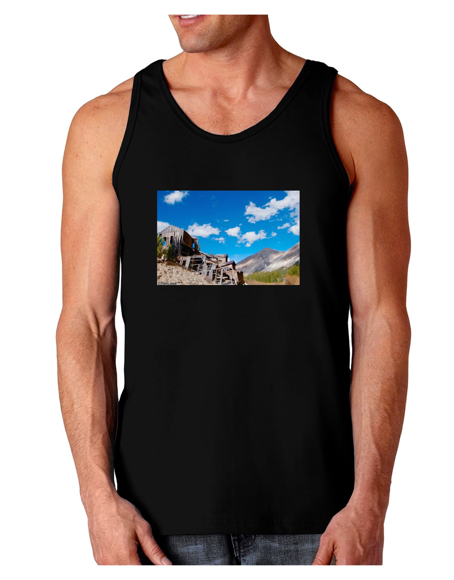 Colorado Landscape Ruins Dark Loose Tank Top-Mens Loose Tank Top-TooLoud-Black-Small-Davson Sales