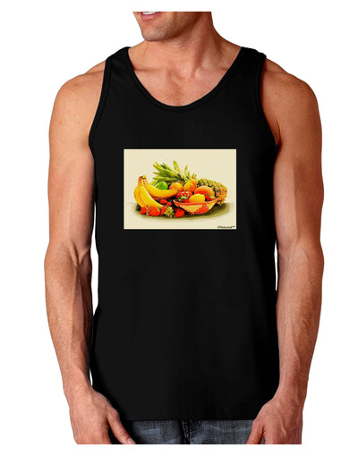 Watercolor Fruit Bowl 2 Dark Loose Tank Top-Mens Loose Tank Top-TooLoud-Black-Small-Davson Sales