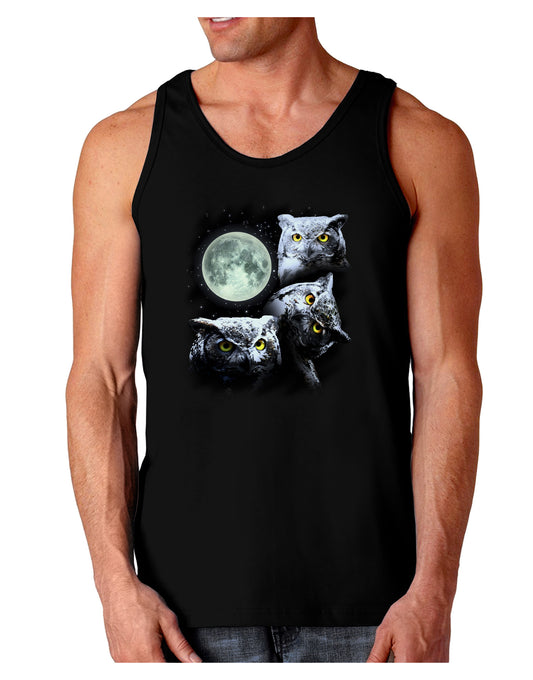 Three Owls and Moon Dark Loose Tank Top-Mens Loose Tank Top-TooLoud-Black-Small-Davson Sales