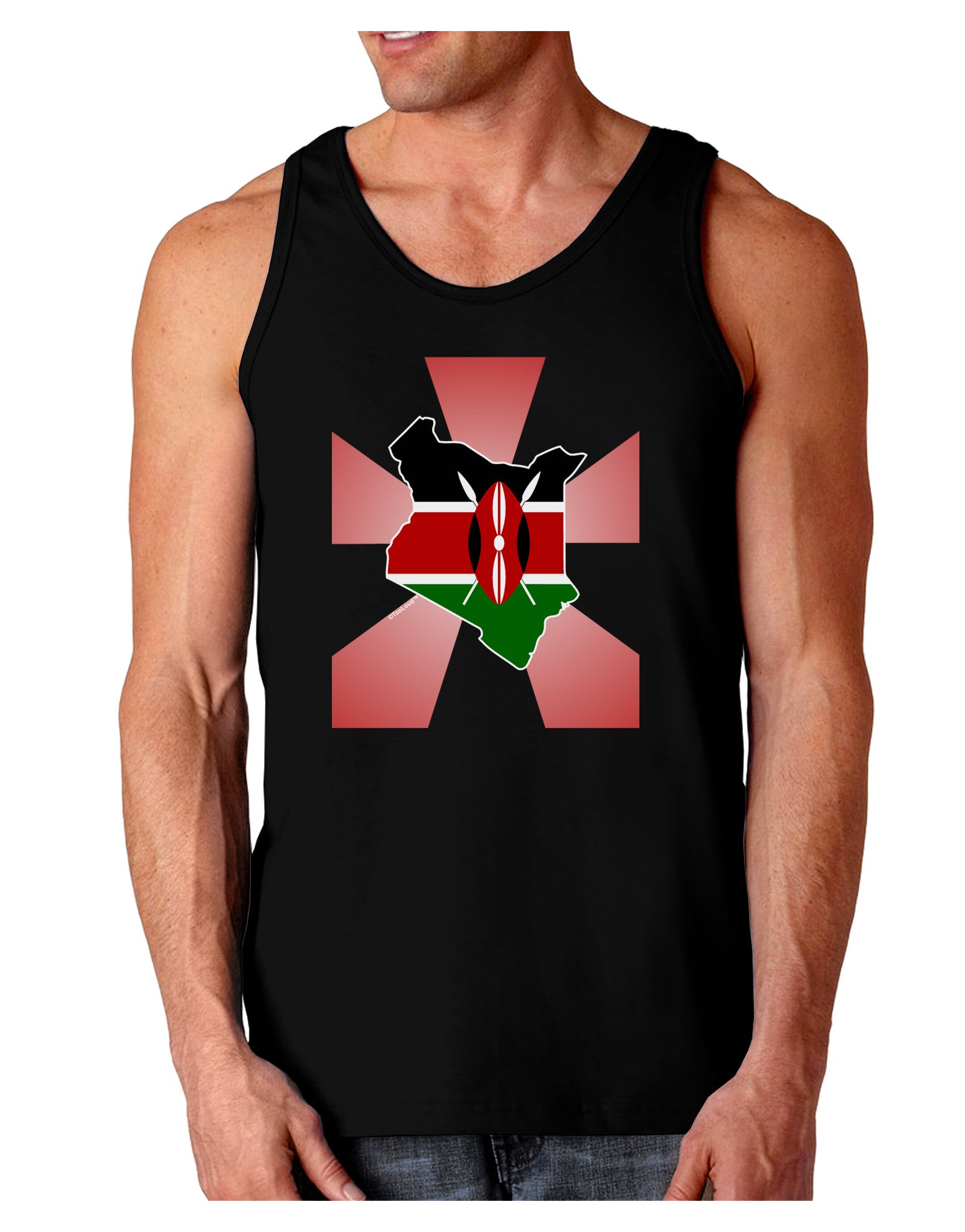 Kenya Flag Design Dark Loose Tank Top-Mens Loose Tank Top-TooLoud-Black-Small-Davson Sales