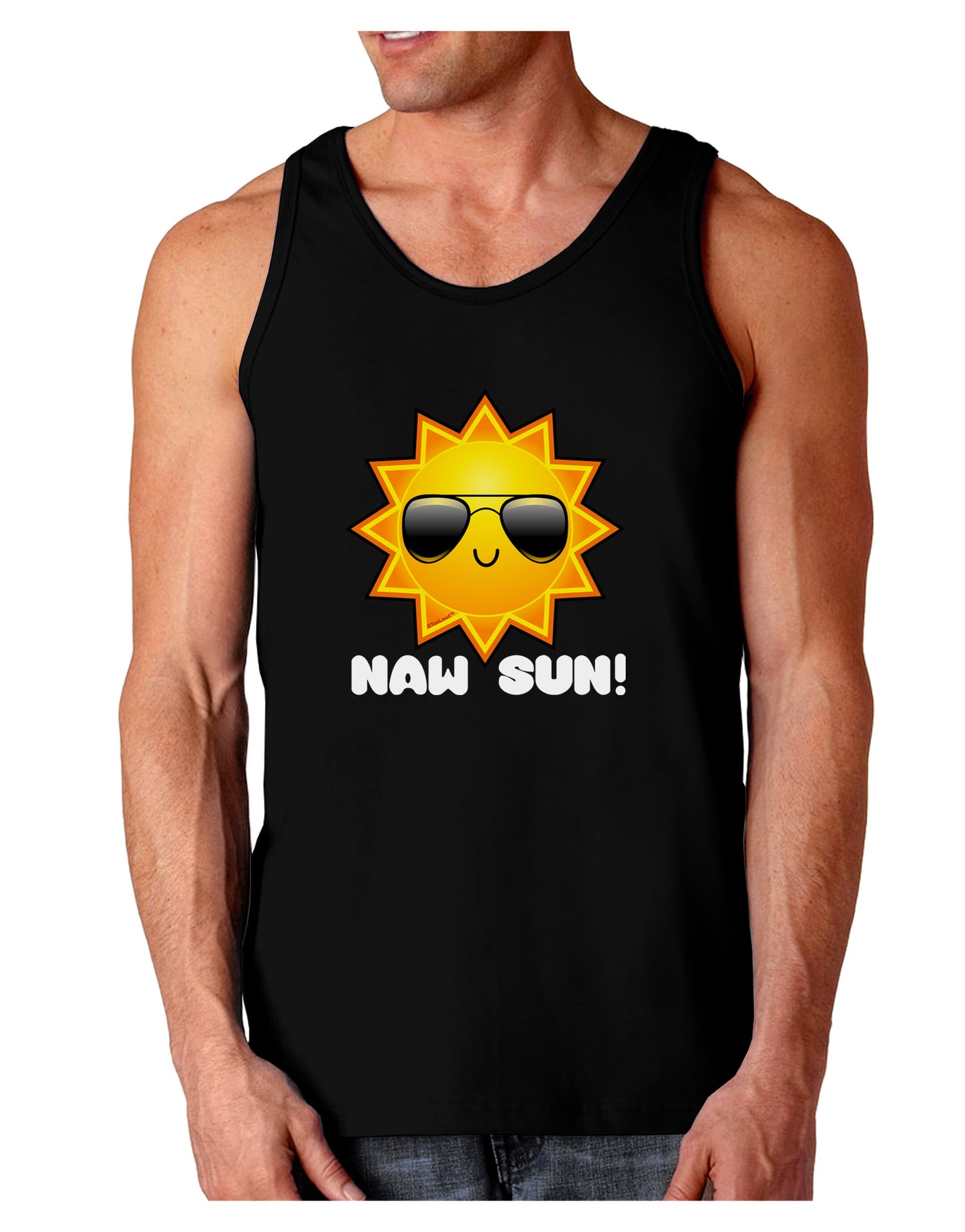 Naw Sun Cute Sun Dark Dark Loose Tank Top-Mens Loose Tank Top-TooLoud-Black-Small-Davson Sales