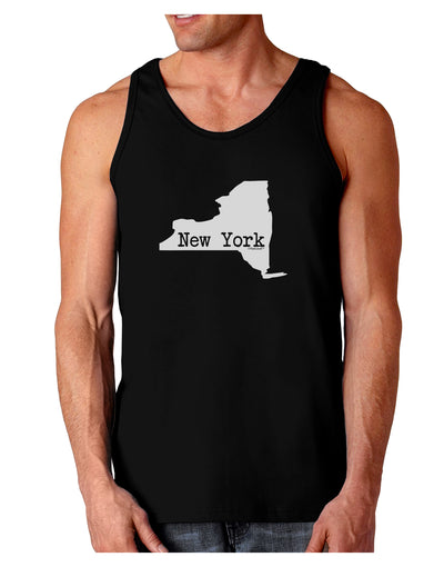 New York - United States Shape Dark Loose Tank Top by TooLoud-Mens Loose Tank Top-TooLoud-Black-Small-Davson Sales