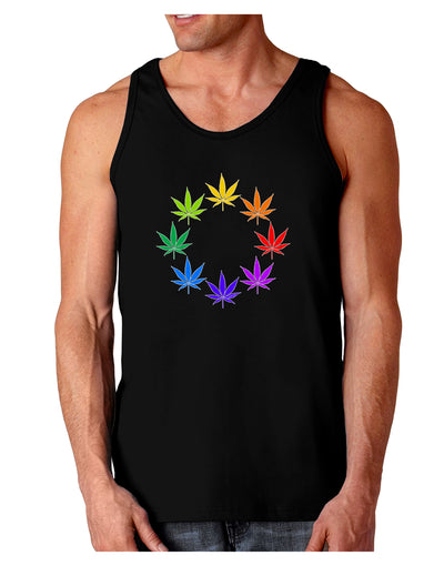 Rainbow Pot - Marijuana Leaf Dark Loose Tank Top-Mens Loose Tank Top-TooLoud-Black-Small-Davson Sales