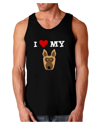 I Heart My - Cute German Shepherd Dog Dark Loose Tank Top by TooLoud-Mens Loose Tank Top-TooLoud-Black-Small-Davson Sales