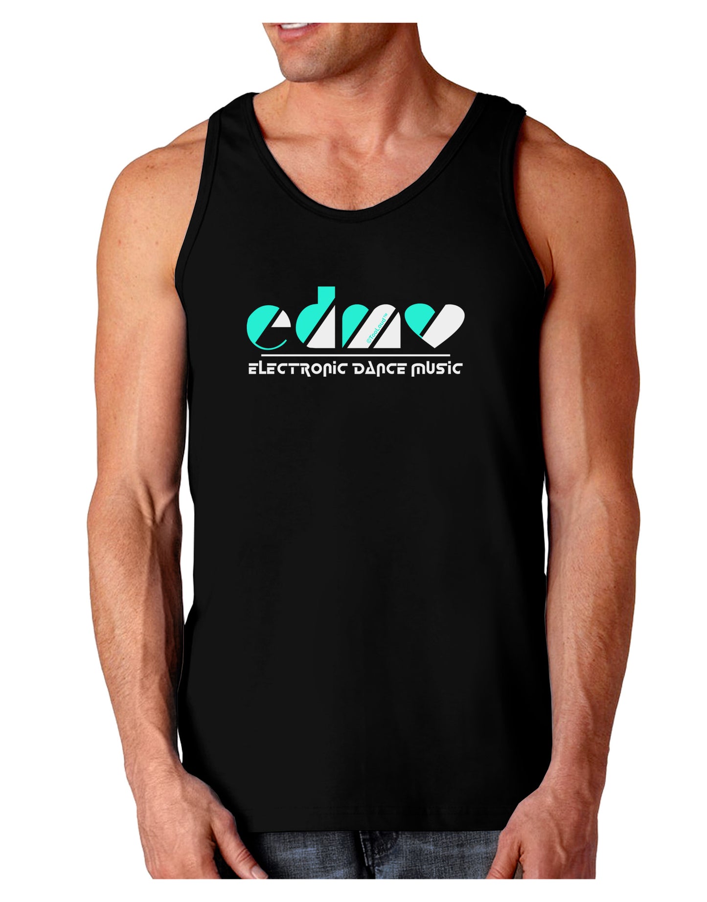 EDM Heart Black Dark Loose Tank Top-Mens Loose Tank Top-TooLoud-Black-Small-Davson Sales