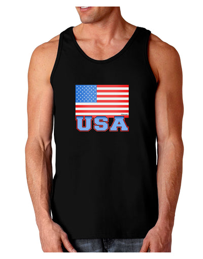 USA Flag Dark Loose Tank Top by TooLoud-Mens Loose Tank Top-TooLoud-Black-Small-Davson Sales