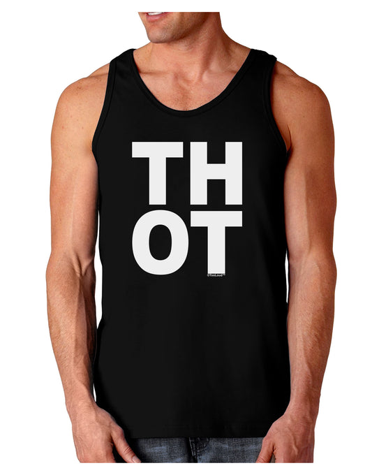 THOT Bold Text Dark Loose Tank Top-Mens Loose Tank Top-TooLoud-Black-Small-Davson Sales