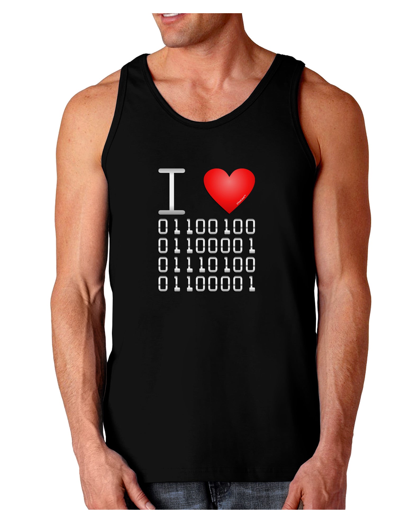 I Heart Binary Data Dark Loose Tank Top-Mens Loose Tank Top-TooLoud-Black-Small-Davson Sales