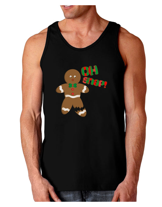 Oh Snap Gingerbread Man Christmas Dark Loose Tank Top-Mens Loose Tank Top-TooLoud-Black-Small-Davson Sales