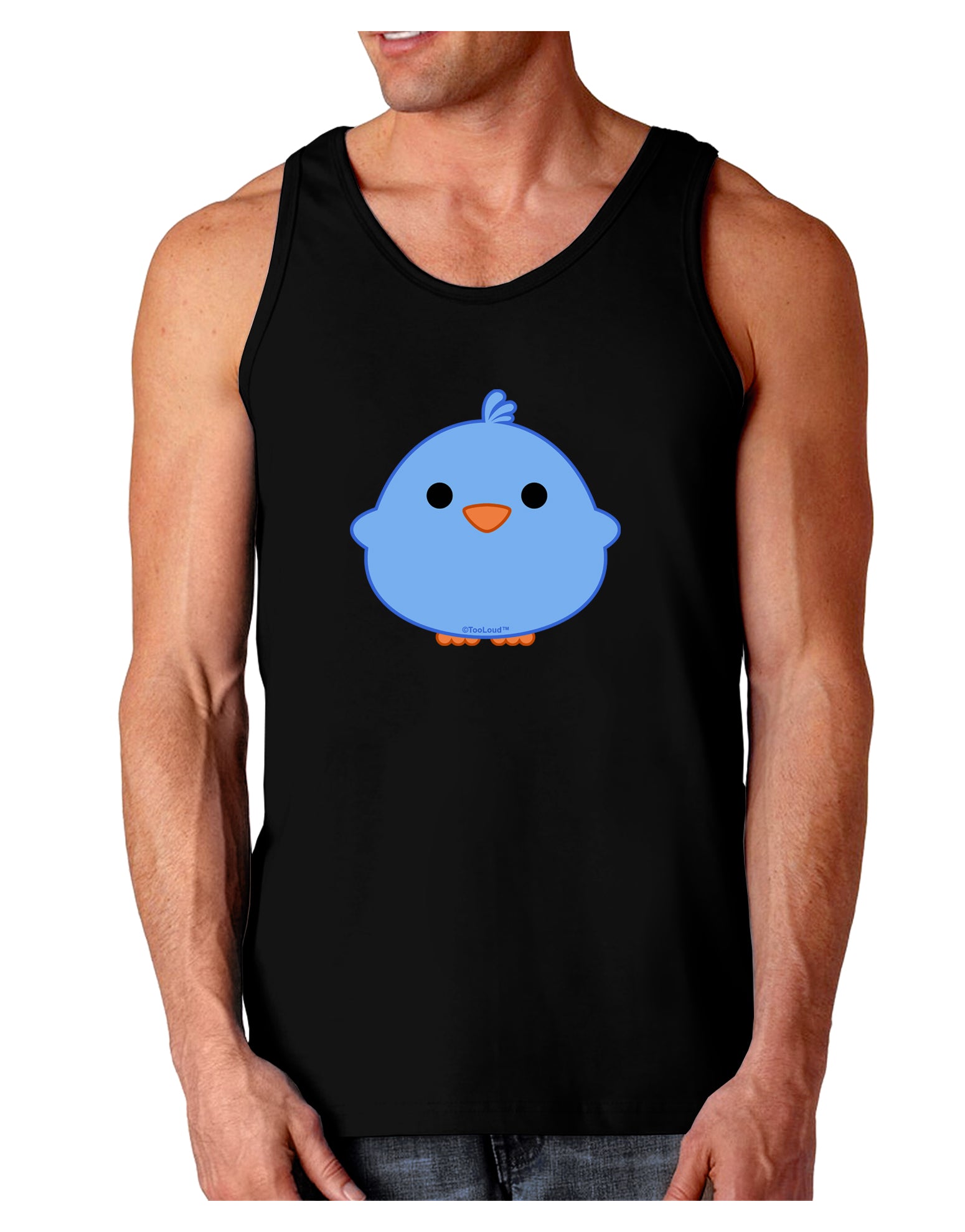 Cute Little Chick - Blue Dark Loose Tank Top by TooLoud-Mens Loose Tank Top-TooLoud-Black-Small-Davson Sales