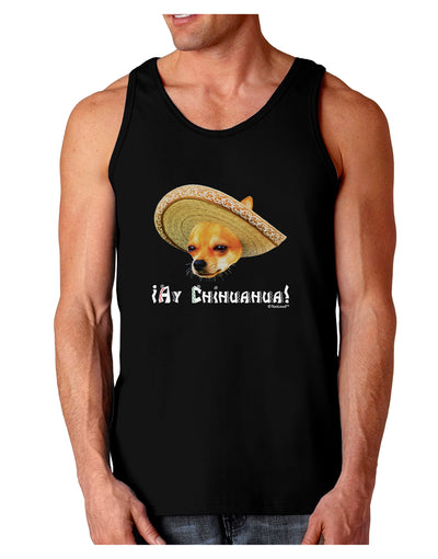 Chihuahua Dog with Sombrero - Ay Chihuahua Dark Loose Tank Top by TooLoud-Mens Loose Tank Top-TooLoud-Black-Small-Davson Sales