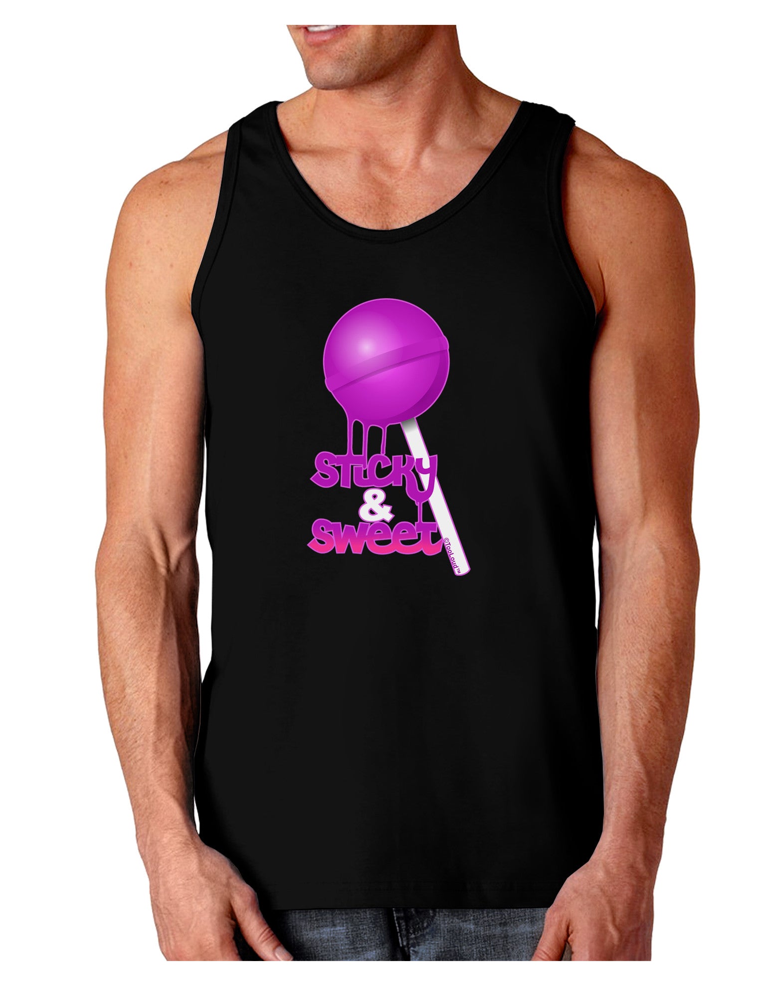 Sticky & Sweet Lollipop Dark Loose Tank Top-Mens Loose Tank Top-TooLoud-Black-Small-Davson Sales