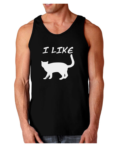 I Like Cat Silhouette Design Dark Loose Tank Top by TooLoud-Mens Loose Tank Top-TooLoud-Black-Small-Davson Sales