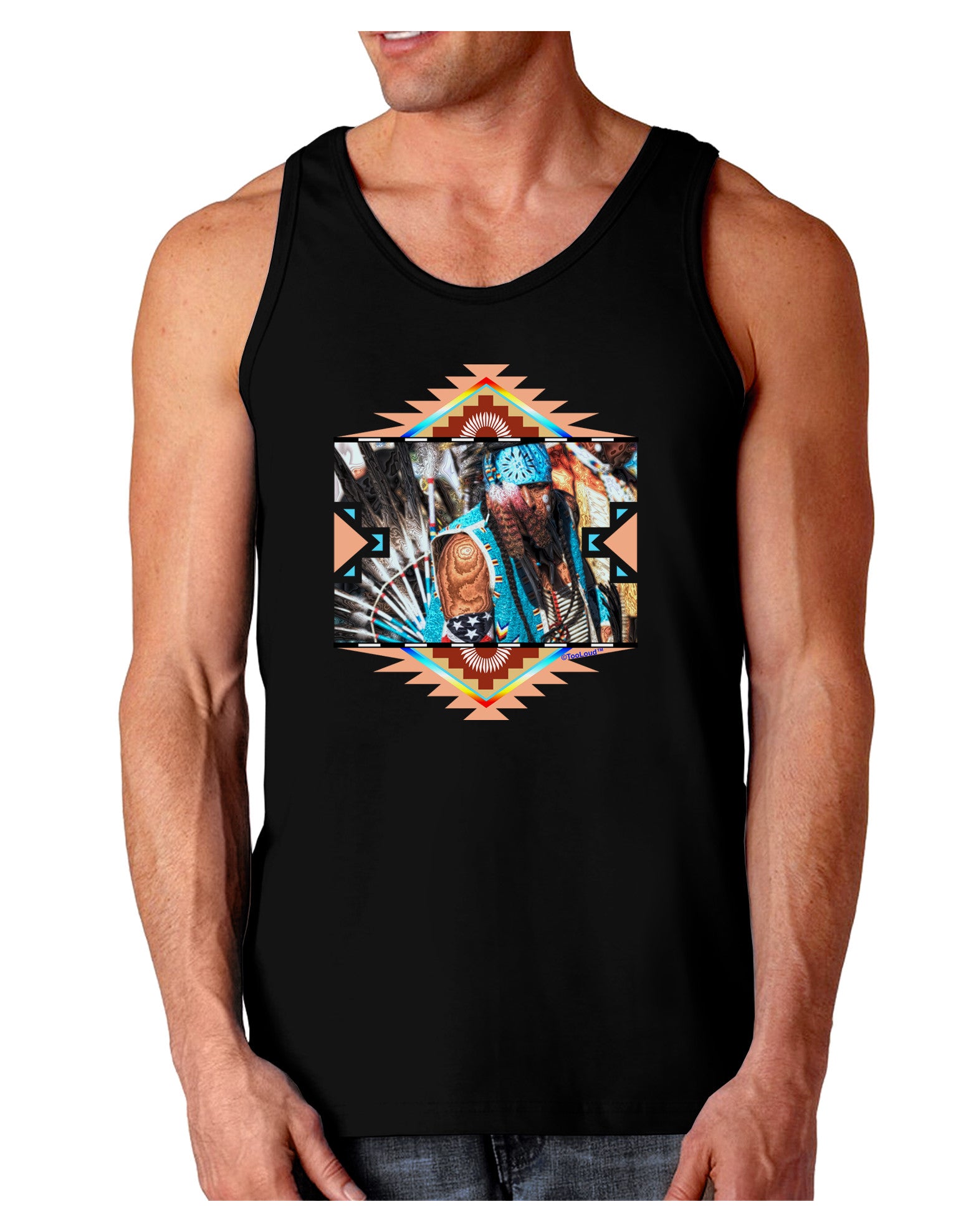 Native American Dancer 2 Dark Loose Tank Top-Mens Loose Tank Top-TooLoud-Black-Small-Davson Sales