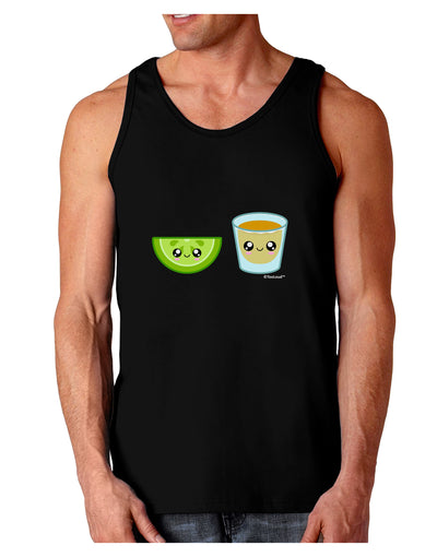 Cute Tequila Shot and Lime Wedge Dark Loose Tank Top by TooLoud-Mens Loose Tank Top-TooLoud-Black-Small-Davson Sales