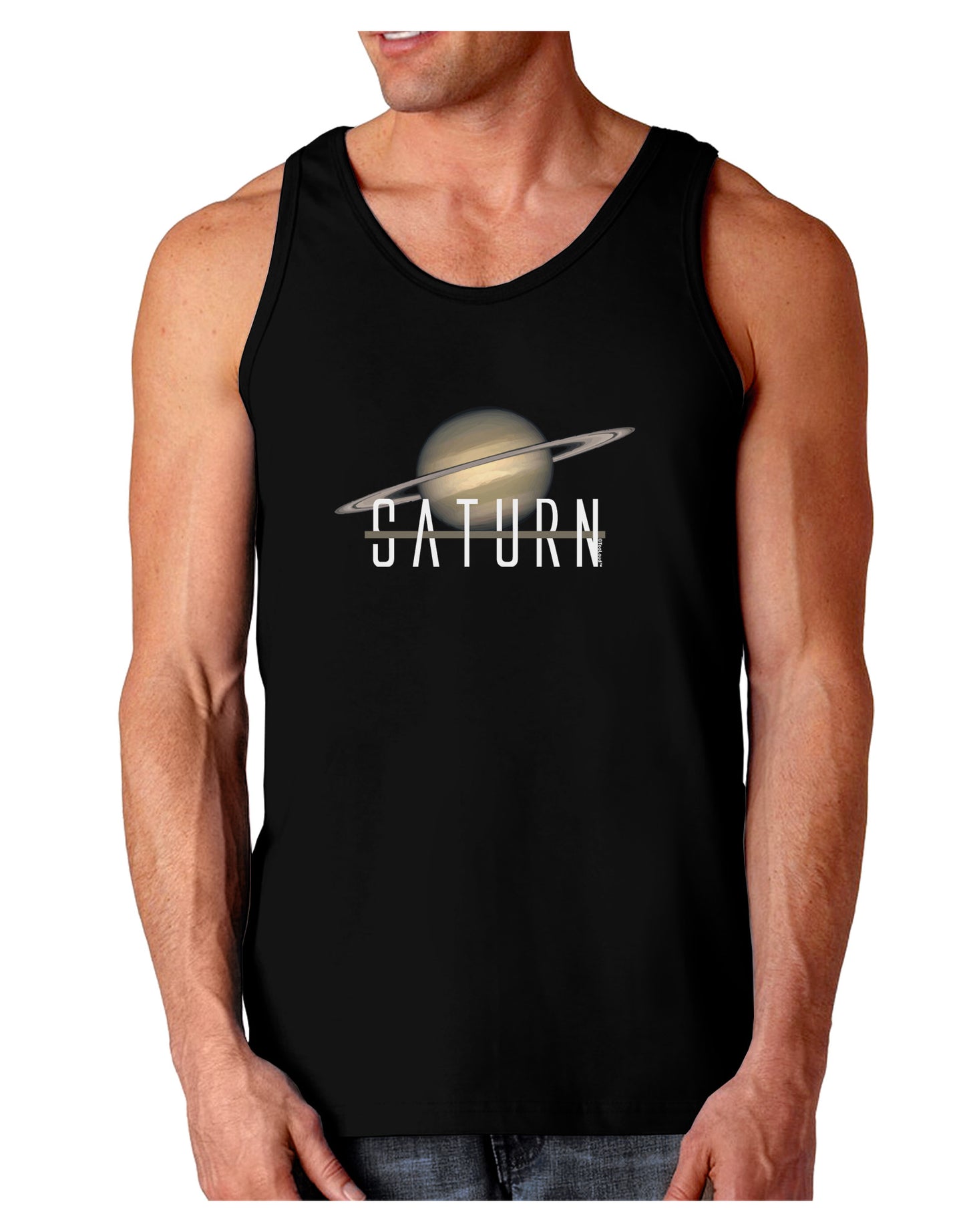 Planet Saturn Text Dark Loose Tank Top-Mens Loose Tank Top-TooLoud-Black-Small-Davson Sales