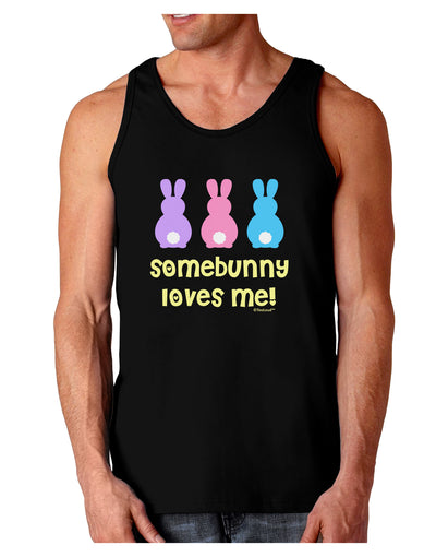 Three Easter Bunnies - Somebunny Loves Me Dark Loose Tank Top by TooLoud-Mens Loose Tank Top-TooLoud-Black-Small-Davson Sales