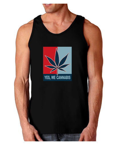 Yes We Cannabis - Marijuana Leaf Dark Loose Tank Top-Mens Loose Tank Top-TooLoud-Black-Small-Davson Sales