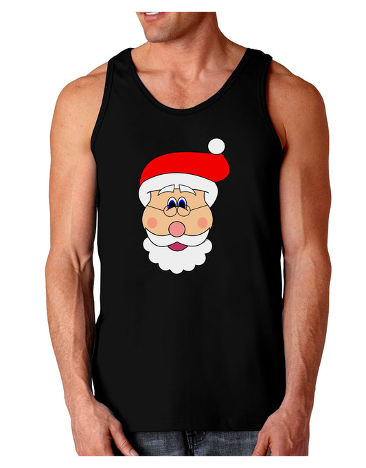 Santa Claus Face Christmas Dark Loose Tank Top-Mens Loose Tank Top-TooLoud-Black-Small-Davson Sales