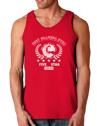 Best Grandpa Ever Distressed Collegiate Dark Loose Tank Top-Mens Loose Tank Top-TooLoud-Red-Small-Davson Sales