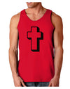 Simple Cross Design Glitter - Black Dark Loose Tank Top by TooLoud-Mens Loose Tank Top-TooLoud-Red-Small-Davson Sales