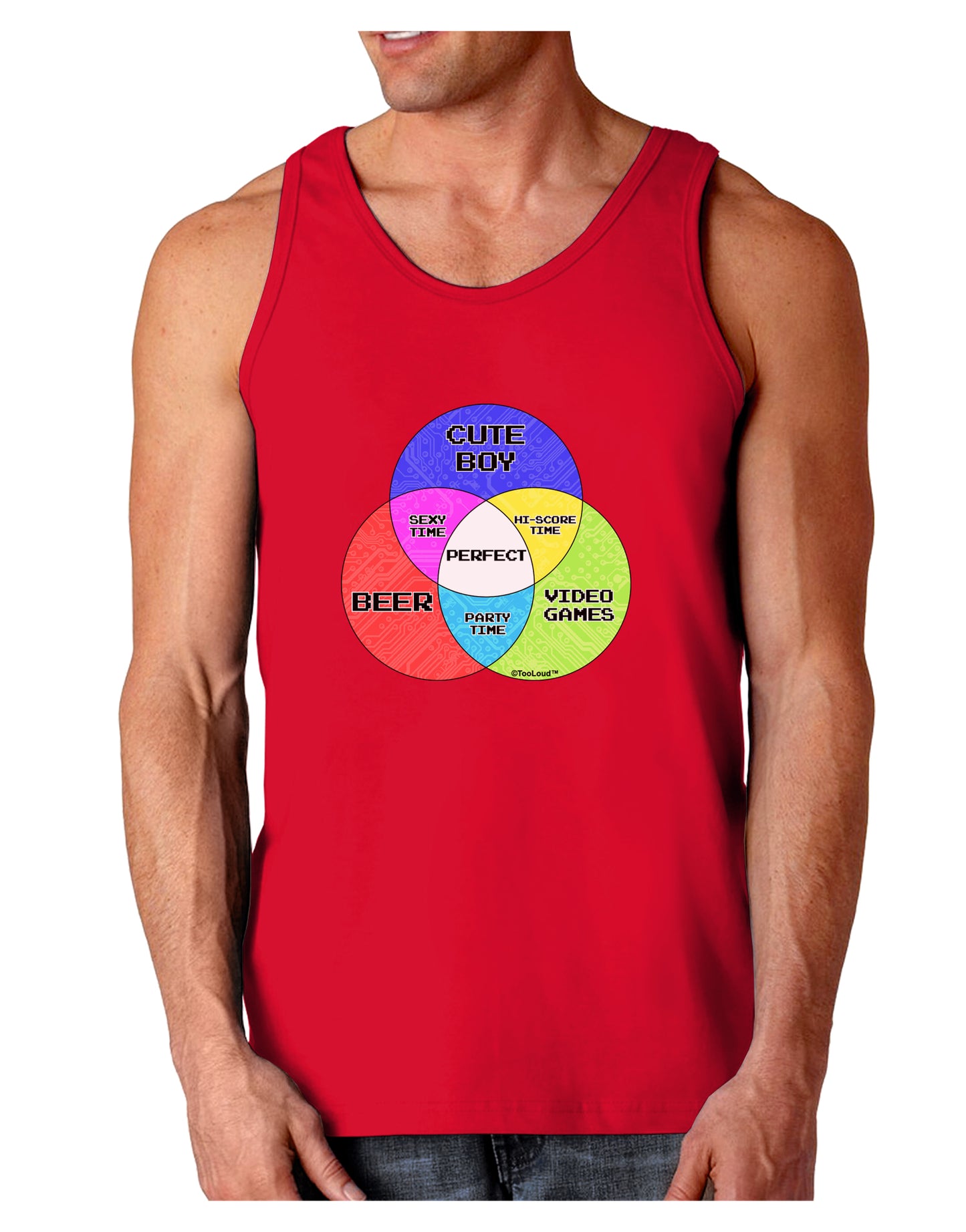 Beer Boy and Games Diagram Dark Loose Tank Top-Mens Loose Tank Top-TooLoud-Red-Small-Davson Sales