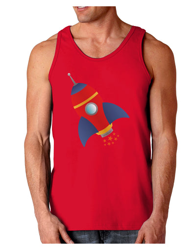 Space Rocket Ship and Stars Dark Loose Tank Top by TooLoud-Mens Loose Tank Top-TooLoud-Red-Small-Davson Sales