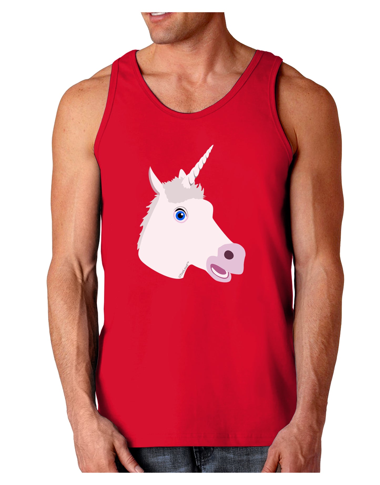 Fanciful Unicorn Dark Loose Tank Top-Mens Loose Tank Top-TooLoud-Red-Small-Davson Sales