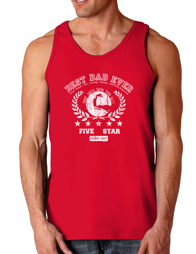 Best Dad Ever Distressed Collegiate Dark Loose Tank Top-Mens Loose Tank Top-TooLoud-Red-Small-Davson Sales