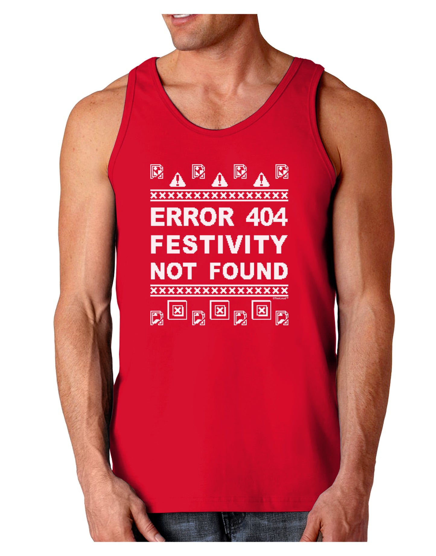 Error 404 Festivity Not Found Dark Loose Tank Top by-Mens Loose Tank Top-TooLoud-Red-Small-Davson Sales