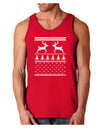 Ugly Christmas Sweater Reindeer Pattern Dark Loose Tank Top-Mens Loose Tank Top-TooLoud-Red-Small-Davson Sales