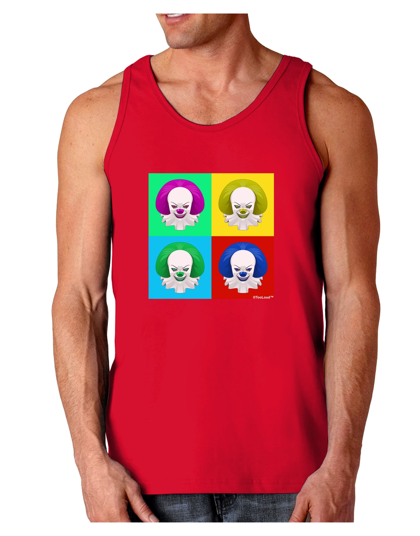 Clown Face Pop Art 2 Dark Loose Tank Top-Mens Loose Tank Top-TooLoud-Red-Small-Davson Sales