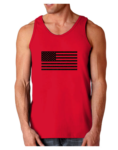 American Flag Glitter - Black Dark Loose Tank Top-Mens Loose Tank Top-TooLoud-Red-Small-Davson Sales