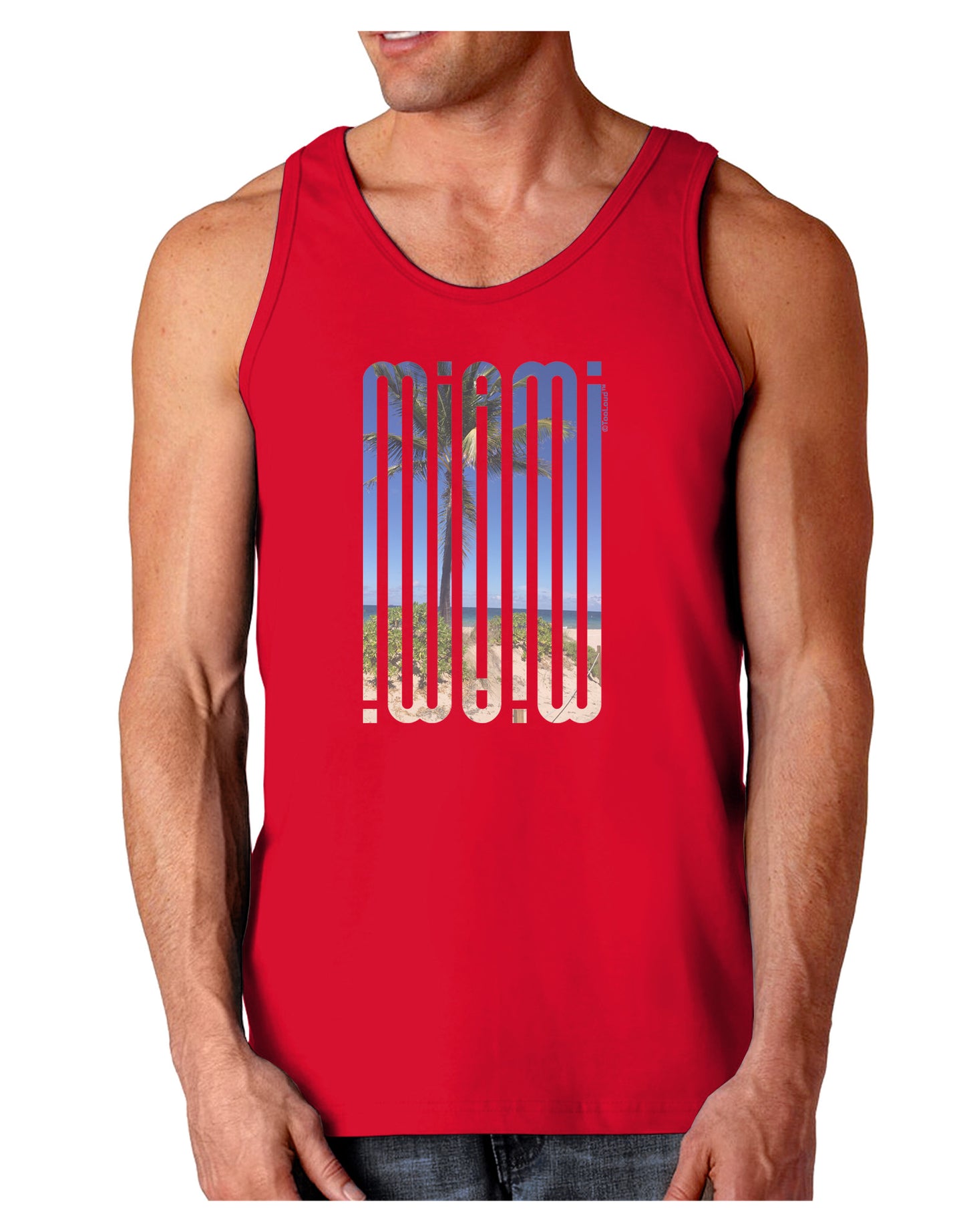 Miami Beach View Mirage Dark Loose Tank Top-Mens Loose Tank Top-TooLoud-Red-Small-Davson Sales