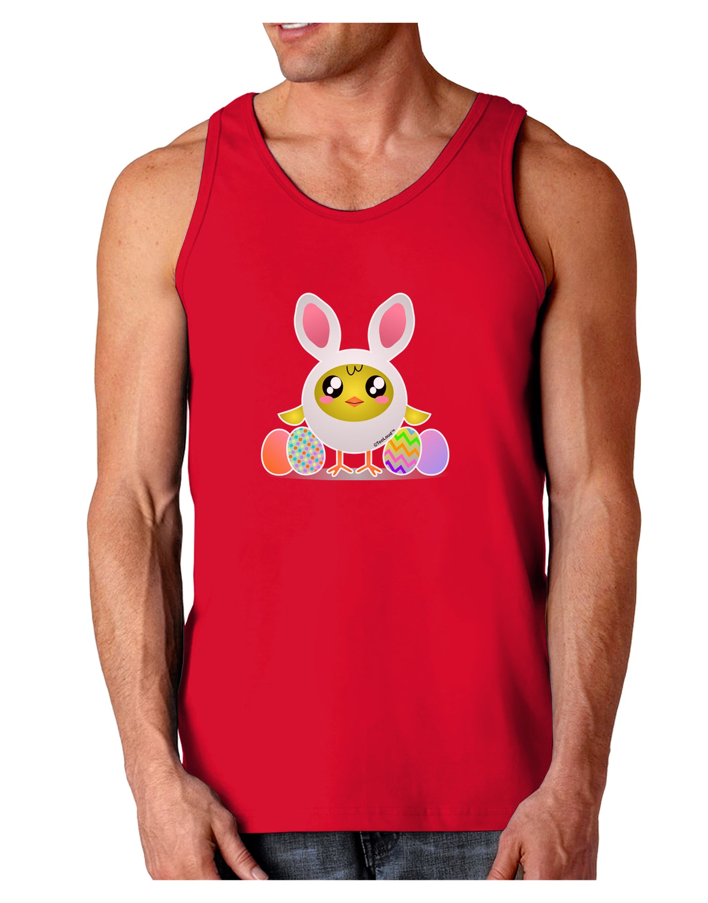 Chick In Bunny Costume Dark Loose Tank Top-Mens Loose Tank Top-TooLoud-Red-Small-Davson Sales