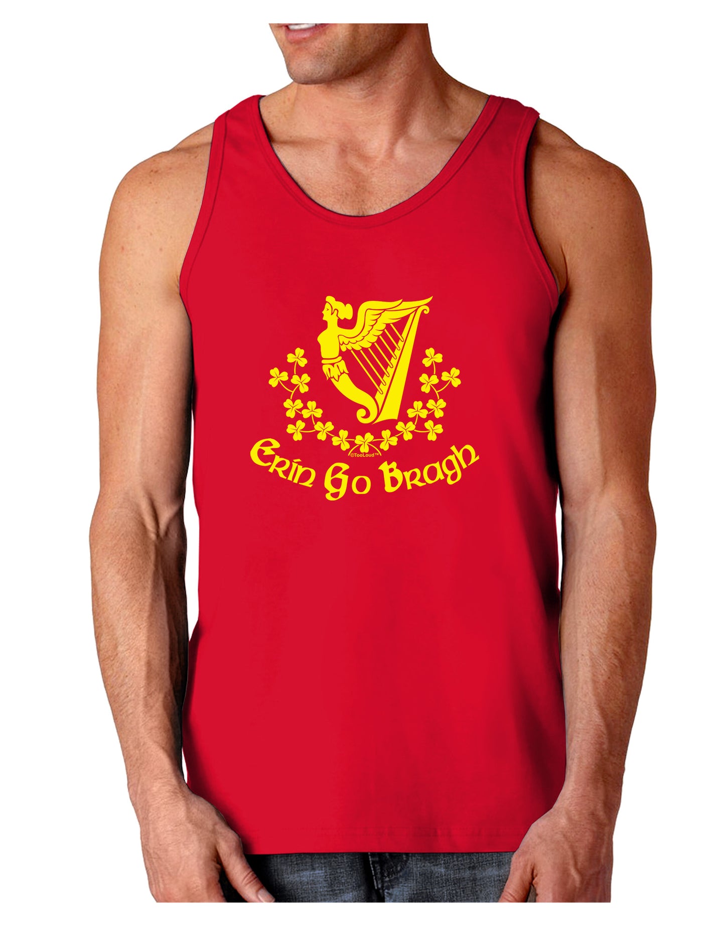 Erin Go Bragh Ireland Forever Dark Loose Tank Top-Mens Loose Tank Top-TooLoud-Red-Small-Davson Sales
