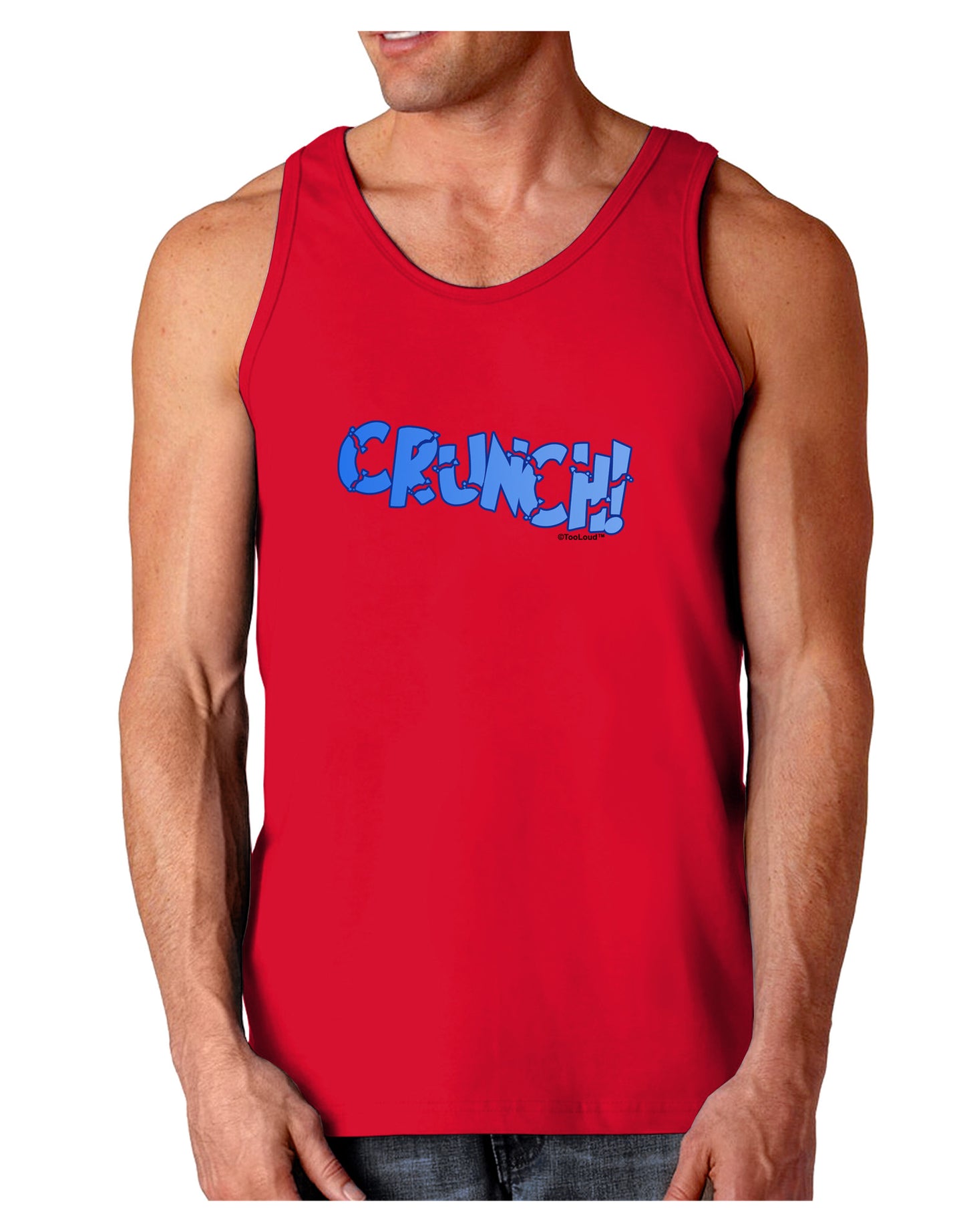 Onomatopoeia CRUNCH Dark Loose Tank Top-Mens Loose Tank Top-TooLoud-Red-Small-Davson Sales
