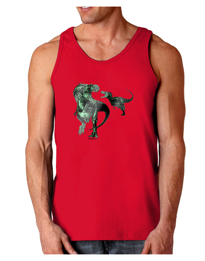 Jurassic Dinosaur Metallic - Silver Dark Loose Tank Top by TooLoud-Mens Loose Tank Top-TooLoud-Red-Small-Davson Sales