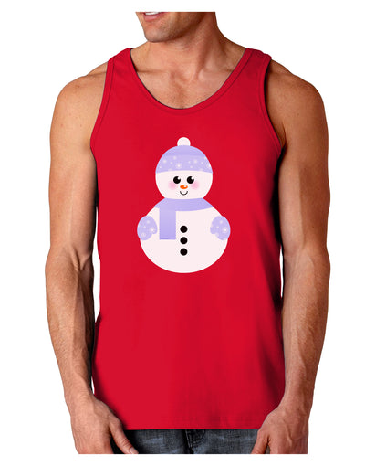 Cute Snowman With Hat and Scarf Christmas Dark Loose Tank Top-Mens Loose Tank Top-TooLoud-Red-Small-Davson Sales