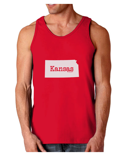 Kansas - United States Shape Dark Loose Tank Top by TooLoud-Mens Loose Tank Top-TooLoud-Red-Small-Davson Sales