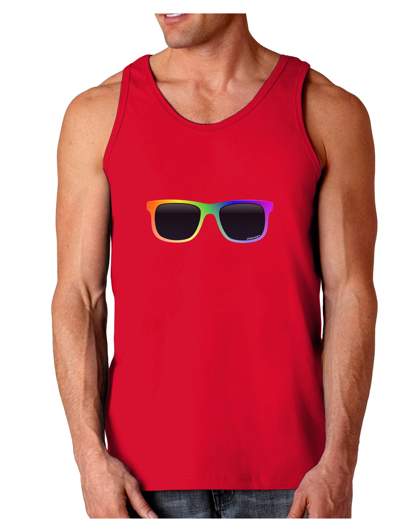 Pride Rainbow Glasses Dark Loose Tank Top by TooLoud-Mens Loose Tank Top-TooLoud-Red-Small-Davson Sales