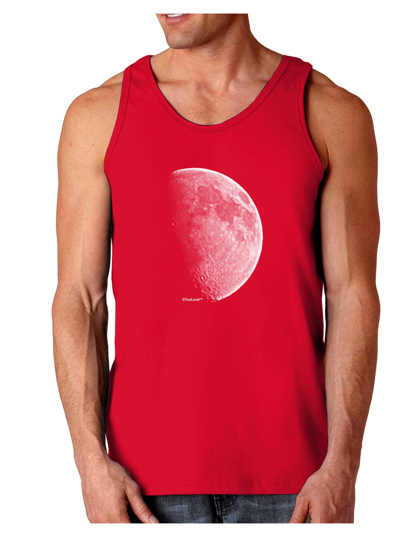 Moon Shadow Dark Loose Tank Top-Mens Loose Tank Top-TooLoud-Red-Small-Davson Sales