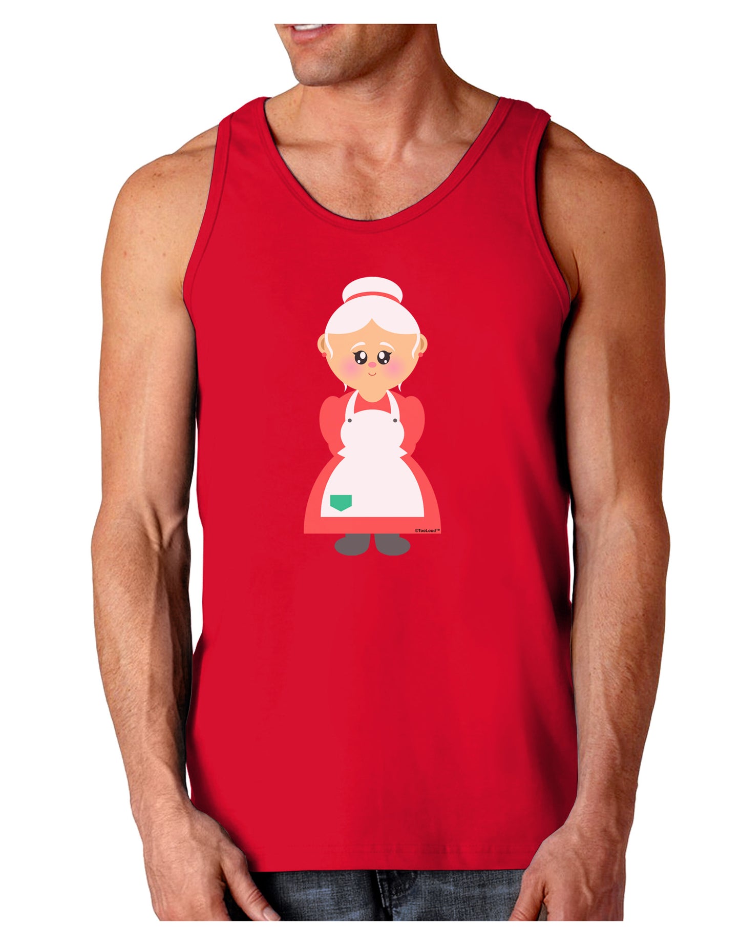 Cute Mrs Santa Claus Christmas Dark Loose Tank Top-Mens Loose Tank Top-TooLoud-Red-Small-Davson Sales