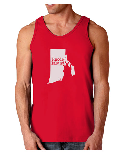 Rhode Island - United States Shape Dark Loose Tank Top by TooLoud-Mens Loose Tank Top-TooLoud-Red-Small-Davson Sales