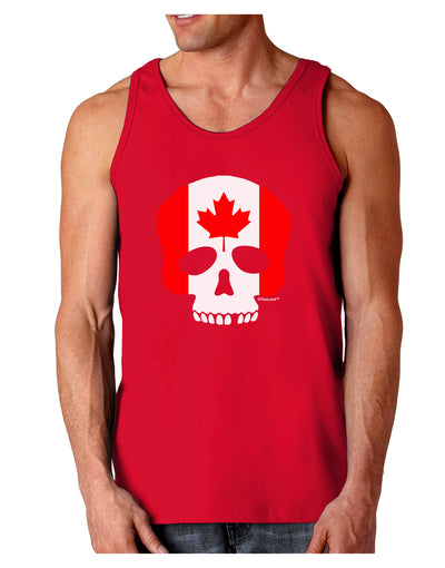 Skull Flag Canada Dark Loose Tank Top-Mens Loose Tank Top-TooLoud-Red-Small-Davson Sales