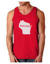 Wisconsin - United States Shape Dark Loose Tank Top-Mens Loose Tank Top-TooLoud-Red-Small-Davson Sales